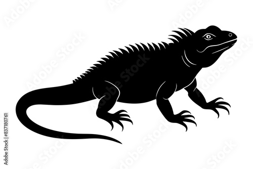 iguana silhouette vector illustration 