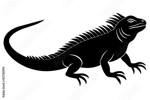 iguana silhouette vector illustration 