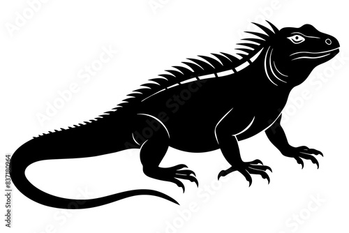 iguana silhouette vector illustration 