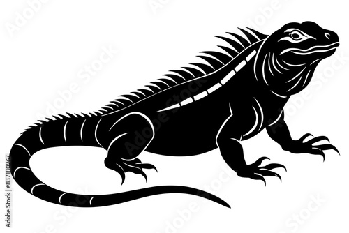 iguana silhouette vector illustration 