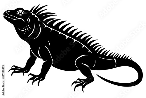 iguana silhouette vector illustration 