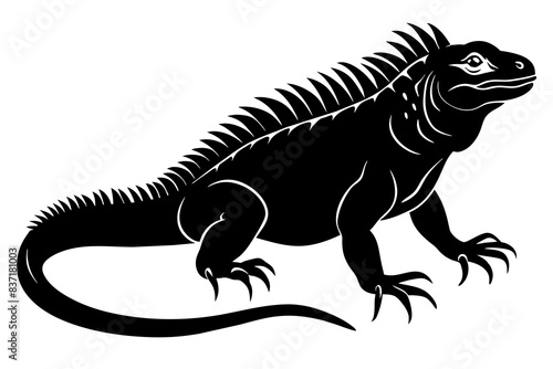 iguana silhouette vector illustration 