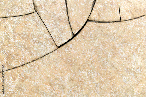 Old cracked broken tile texture background. Grunge and rough floor. 