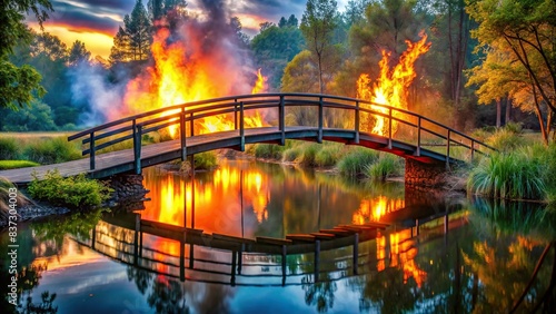 A peaceful bridge between fire and water