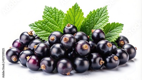 Fresh blackcurrant berries isolated on background