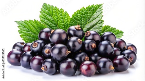 Fresh blackcurrant berries isolated on background