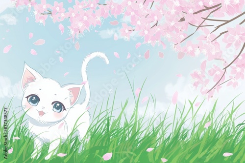 Playful Sakura Kitty Chilbi Playing in the Crass
