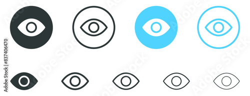 eye icon set. vision icon, see view icons - eyesight symbol - sight look sign