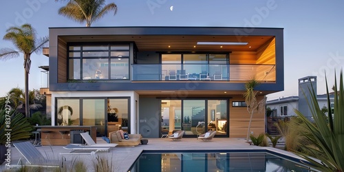 modern beach house - fictional luxury vacation home