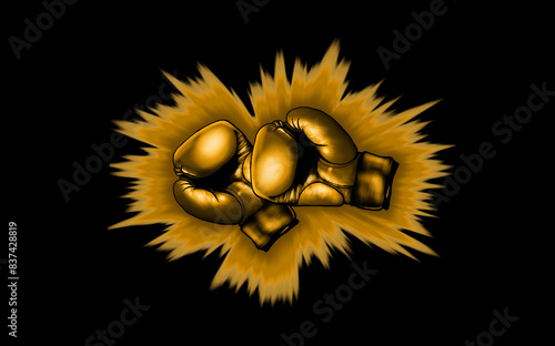 boxer gloves black background