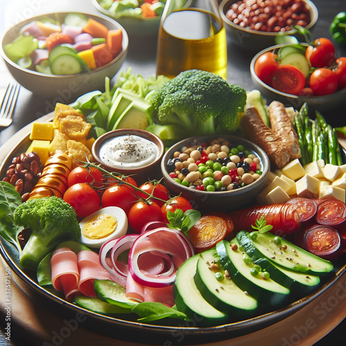 Platos de comidas saludables ensaladas