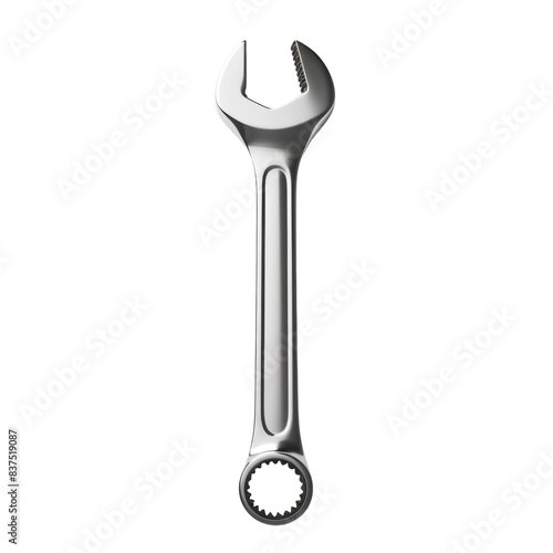 Shiny metal wrench isolated on transparent background. Perfect for projects related to tools, construction, and mechanical work.