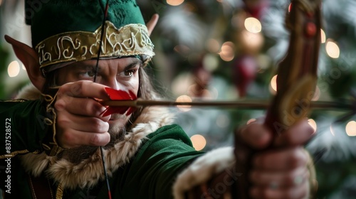 Elf takes aim with a bow