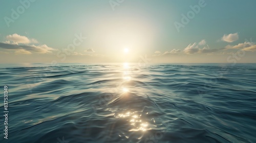 Sunlight reflecting off calm ocean waves
