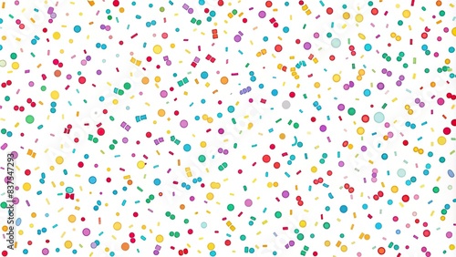 Colorful confetti falling in a flat design seamless pattern background