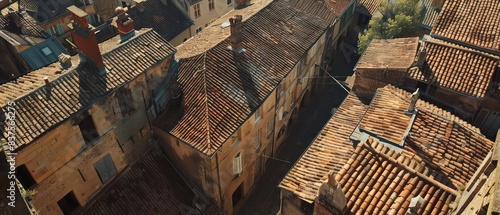 architectural roof in medieval fortress