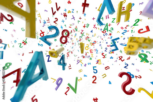 Complex Algebraic Expression Isolated on Transparent Background