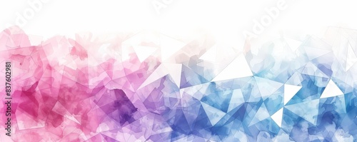 Abstract pink blue gradient geometric rumpled triangular low poly style background.