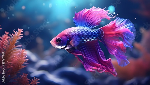 beautiful underwater world of siamese fighting fish