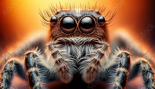 A detailed close-up of a spider - Generative AI