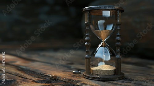 The Hourglass of Time: Illustrate an hourglass with sand trickling through the narrow passage, representing the fleeting nature of time and the inevitability of mortality. 