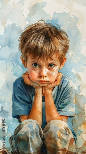 Watercolor Portrait of a Boy