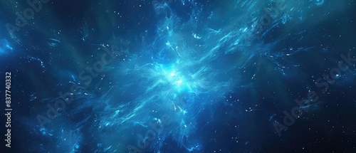 Mystical Blue Cosmic Nebula Explosion