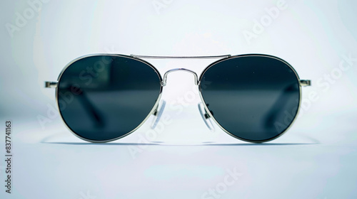 Stylish Aviator Sunglasses on White Background