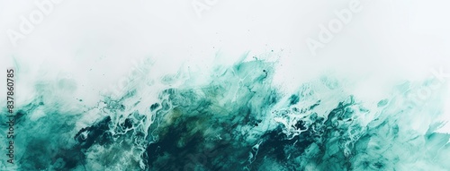 Teal Ink Clouds in Water Abstract Background