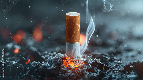 Photo realistic Health Advocate with Symbolic Cigarette Ban Concept for Healthcare Advocacy Ads