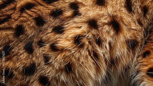 Artistic depiction of lynx fur, featuring its unique spotted pattern and soft texture, creating a dynamic and natural background. shiny, Minimal and Simple,