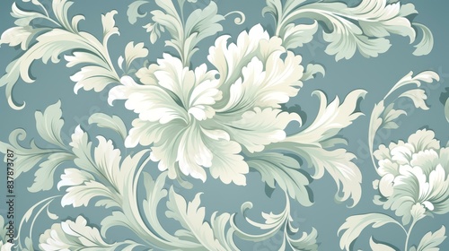 Vintage damask pattern illustration in traditional colors with an antique look, high resolution quality.