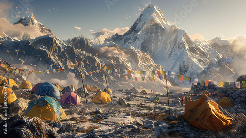breathtaking view of Mount Everest base Camp in Nepal