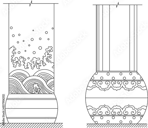 Sketch illustration vector drawing design engineering detail column foot classic vintage ethnic traditional doric roman greek