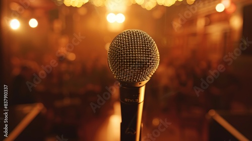 The microphone on stage