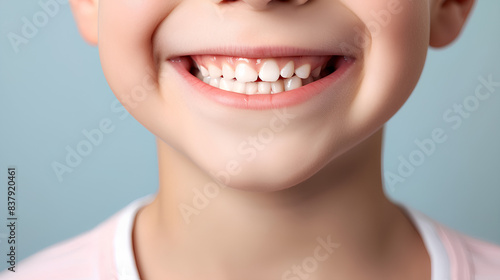 A child's smile, dental care.