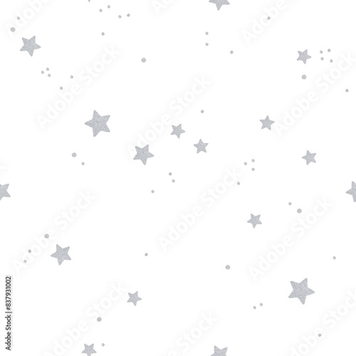 Seamless silver star pattern design element