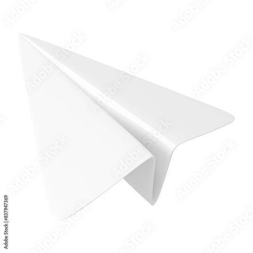 White paper plane png element, 3d clipart, business graphic on transparent background