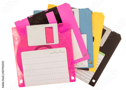 Colorful floppy disks png sticker, transparent background