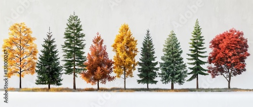 These isolated Maple and Hemlock trees from Canada are suitable for use in architectural design, decoration