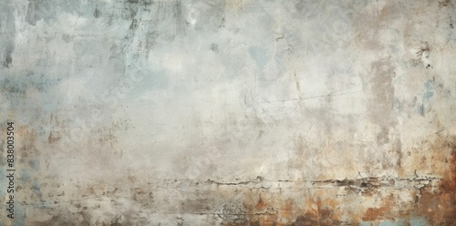 grunge texture overlayed concrete wall with a ladder, a hammer, and a pair of glasses on a wooden surface