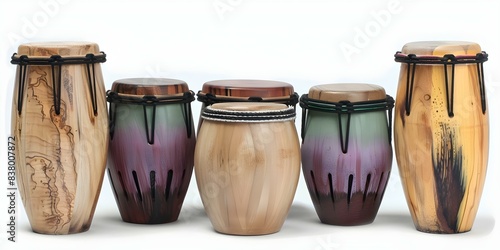 Unique Wooden Conga Drum Ornaments for Music-Inspired Projects and Cultural Designs. Concept Music Ornaments, Cultural Decor, Wooden Drums, Handcrafted Design, Unique Gifts