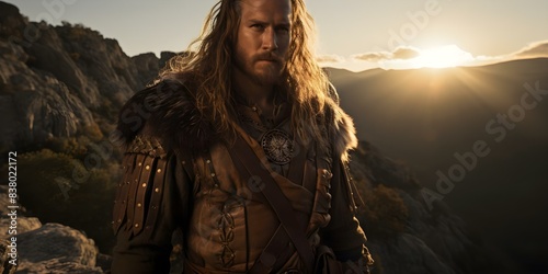 Viking warrior standing in a rugged landscape. Concept Fantasy, Viking, Warrior, Landscape, Photography