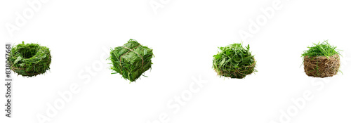 Green haystack vegetable fibers ack vegetable fibers isolated on a transparent or white background, png 