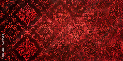 Stylish Red Patterned Carpet A Cozy and Beautiful Background