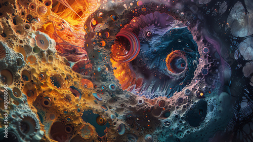 Illustrate a surreal scene of liquid transformation under extreme heat from a worms-eye view