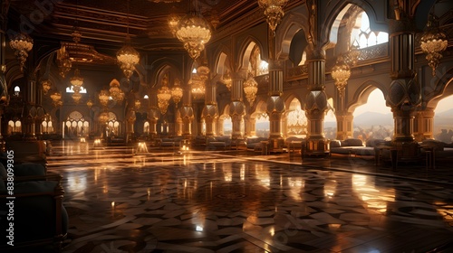 Interior of Hassan II Mosque in Morocco