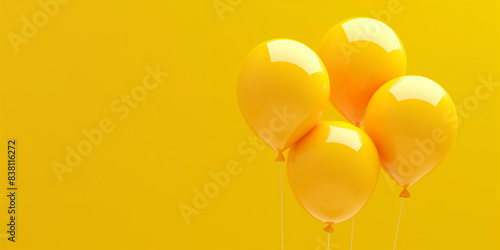 Viele gelbe Luftballons auf gelben Hintergrund