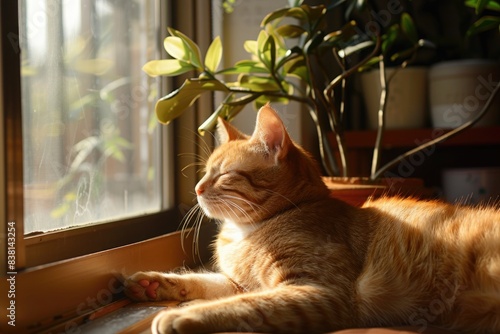 cat laying on a windowsill