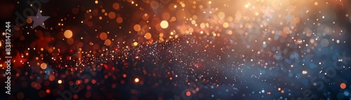 Abstract background with glowing particles and soft light.